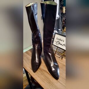 Audley brown leather boots.